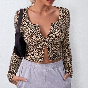 Leopard/Cheetah cropped cardigan